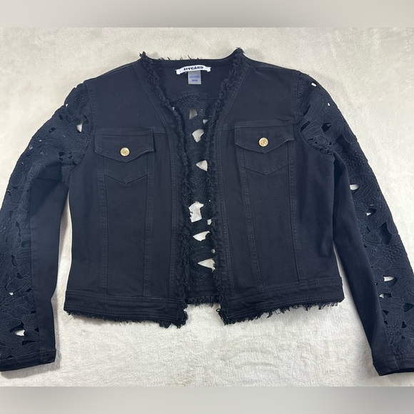 🖤 Nygård Black Crochet Sleeve & Back Jacket - Picture 2 of 12